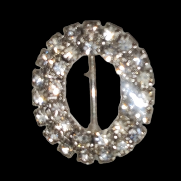❤️ 2 SMALL RHINESTONE Accessory Scarf Shoe BELT BUCKLE - Picture 3 of 10